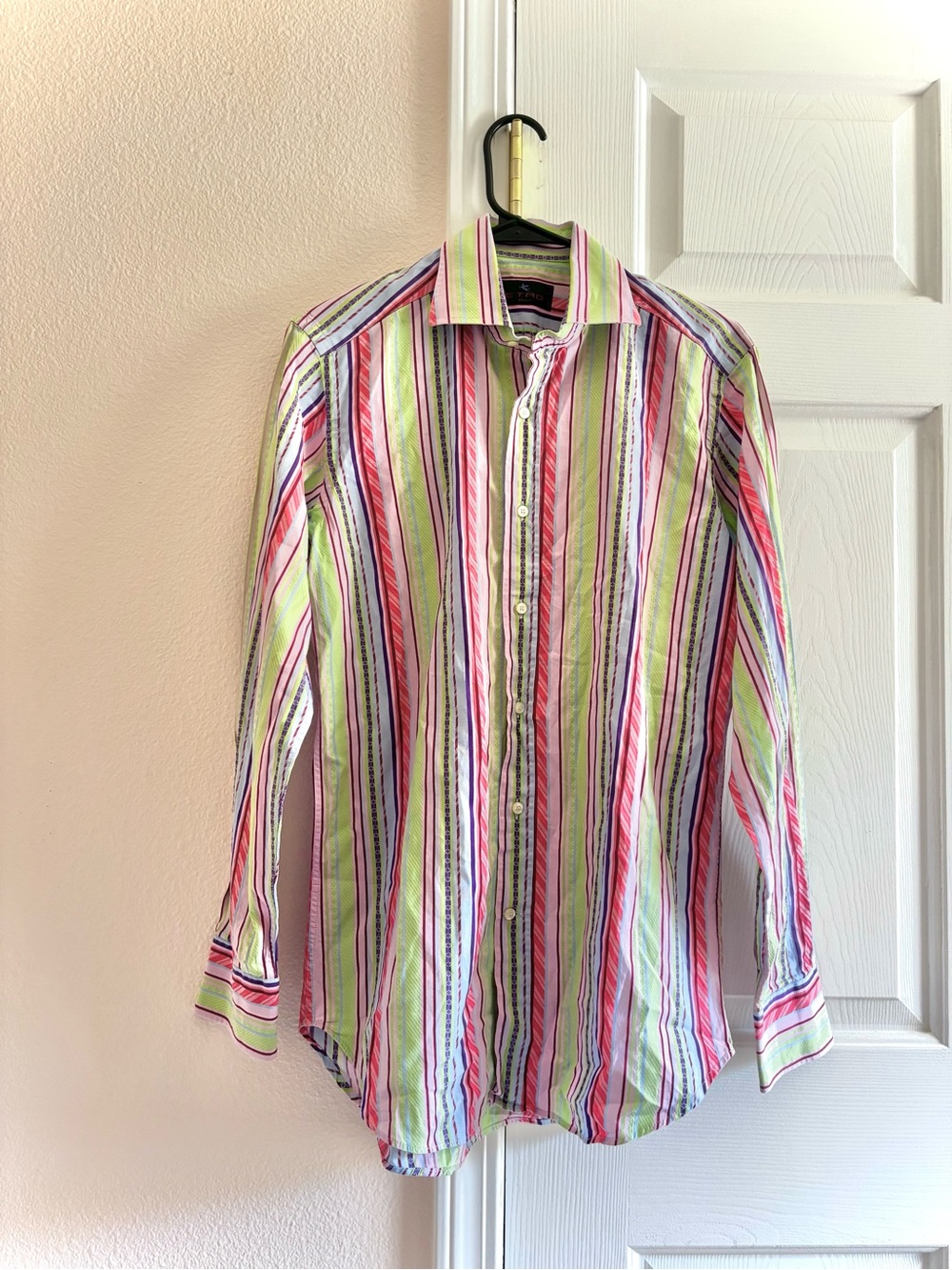 Etro Milano Men’s Multicolor Striped Button Down Dress Shirt S (Size 38)